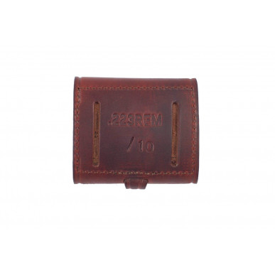 J4 Étui à Cartouches Cuir Véritable Marron .223 REM cal VlaMiTex