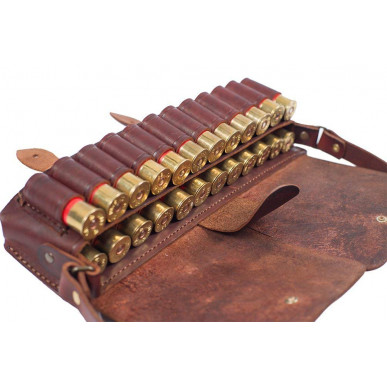 J6 Patronen Tasche Echt-leder Braun 12 kal VlaMiTex
