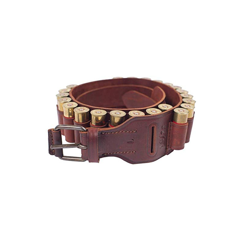J45 Cintura Portacartucce Vera Pelle Marrone 20 cal