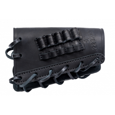 J37 銃床 用弾薬ポーチ 本革 .223 Win 口径 黒色 VlaMiTex