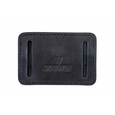 J28 Porte-cartouches en cuir véritable noir .308 WIN cal. VlaMiTex