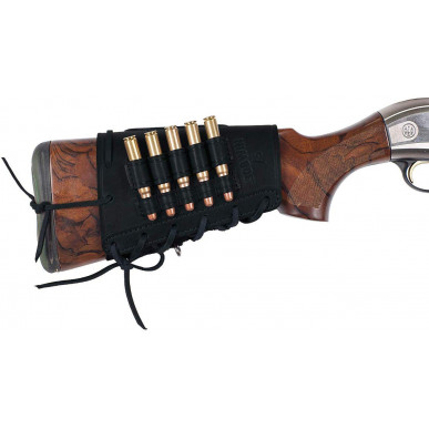 J27 Holster à cartouches en cuir véritable .308 Win cal. Noir VlaMiTex