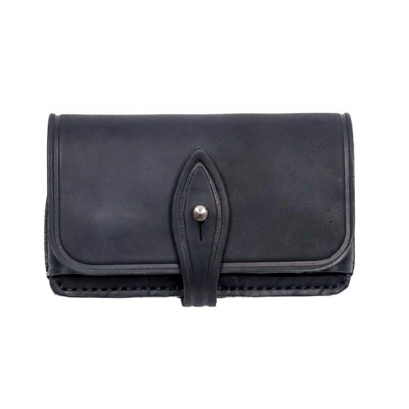 J26 Porta Cartucce in Vera Pelle Calibro 12 Nero VlaMiTex