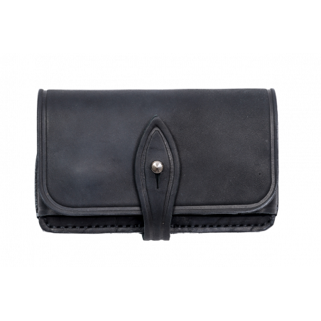 J26 Porta Cartucce in Vera Pelle Calibro 12 Nero VlaMiTex