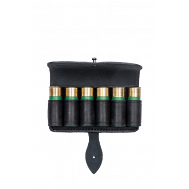 J26 Holster à cartouches en cuir véritable 12 cal Noir VlaMiTex