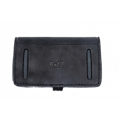 J26 Holster à cartouches en cuir véritable 12 cal Noir VlaMiTex