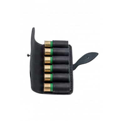 J26 Porta Cartucce in Vera Pelle Calibro 12 Nero VlaMiTex