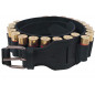 J25 Ceinture à cartouches en cuir véritable 12 cal Noir VlaMiTex