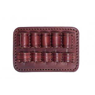 Porte-cartouches .223 Rem – Version ouverte en cuir marron pour 5 cartouches de fusil
