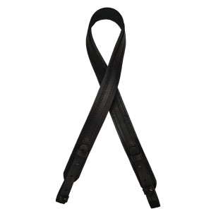 Correa de Rifle Cuero Auténtico Negro – Correa de Caza Ajustable para Armas Largas