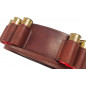 J7 Ceinture à cartouches en cuir véritable marron 12 cal. Bandoulière pour cartouches de chasse VlaMiTex