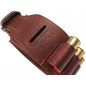 J7 Ceinture à cartouches en cuir véritable marron 12 cal. Bandoulière pour cartouches de chasse VlaMiTex