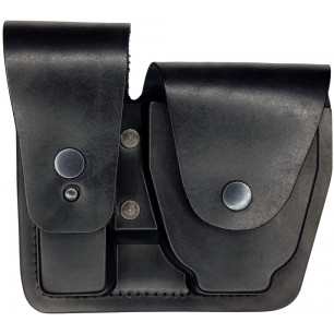Leather Combo Holster – Handcuffs with Magazine Pouch for Belt