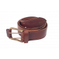 G7 Колан Естествена Кожа 4 см Двуредов Червено-Кафяв VlaMiTex