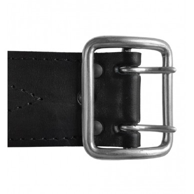 G4 Gürtel  5cm breit Leder Schwarz schnalle VERCHROMT